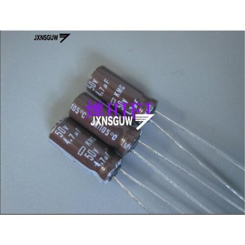 20PCS NIPPON KMG 50V4.7UF 5X11MM NCC long life electrolytic capacitor 4.7UF/50V CHEMI-CON 105 degrees 4.7uF 50V