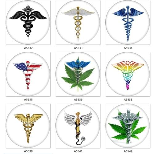 Nurse RN 10pcs mixed 12mm/18mm/20mm/25mm Round photo glass cabochon demo flat back Making findings A5531
