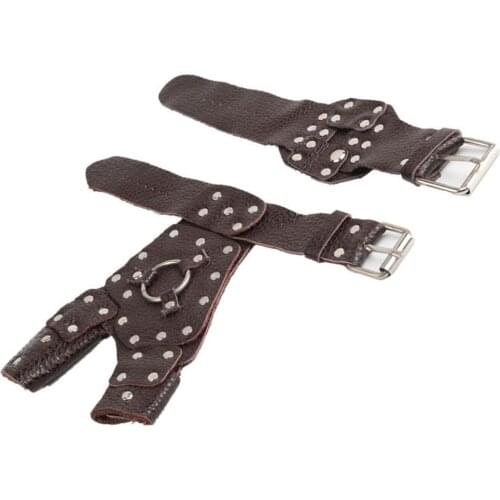 Mounchain Steel Plate Hand Protect Fishing Leather Glove Wrist Guard Bracers Outdoor tool for Fishing Hiking Riding