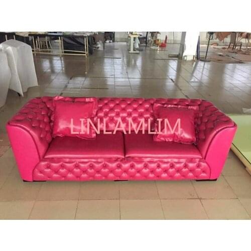 Living Room Sofa set chesterfield sofa real genuine cow leather sectional sofas neoclassical muebles de sala moveis para casa