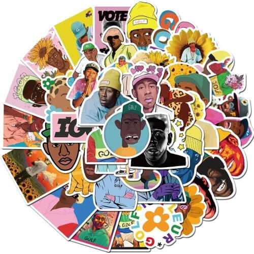 50PCS Singer Rapper Tyler The Creator Stickers for Motorcycle Car Skateboard Laptop Guitar Suitcase Bike Waterproof Cool Sticker