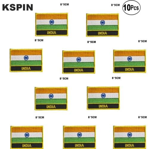 India Flag Embroidery Patches Iron on Saw on Transfer patches Sewing Applications for Clothes in Home&Garden