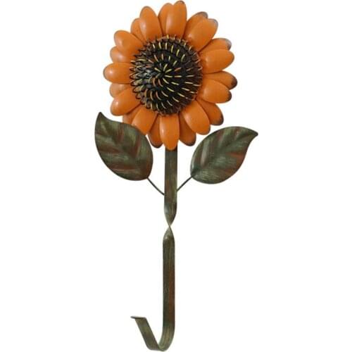 Wall Sun Flower Sunflower Metal Decoration Decorative Hook Rustic Country Wrought Iron Boxed American Retro Keys Coats Utilities
