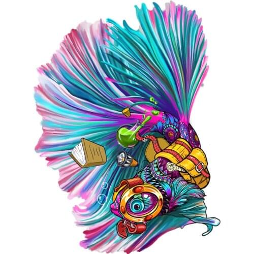 Rainbow Wooden Puzzles Unique Fighting Fish Wooden Jigsaw Puzzle For Adult Kids Puzzle Toys Educational Games DIY Christmas Gift