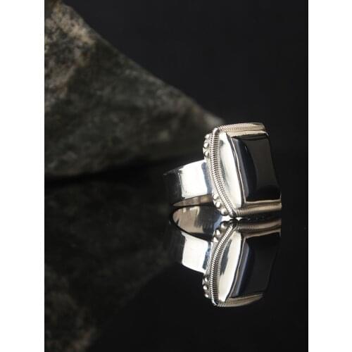 Zircon 925 Silver Special Polished Traditional Handmade Turkish Signet Ring Jewelry Gift for Women Men