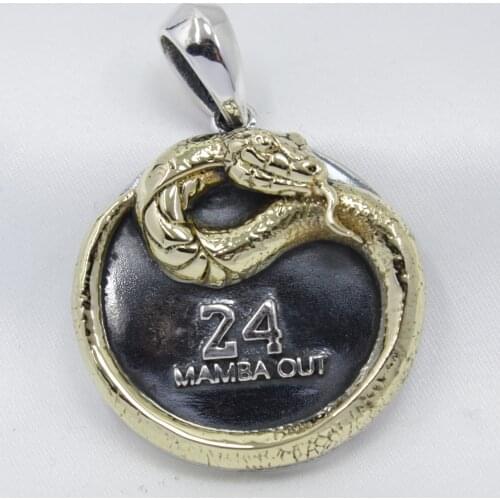 Real s925 silver commemorative black star basketball snake pendant mens new style