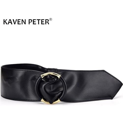 Belts For Women Luxury Designer Brand Fashion Black Pu Leather Corset Dress Coat Cummerbund Female Wide Soft Waistbands