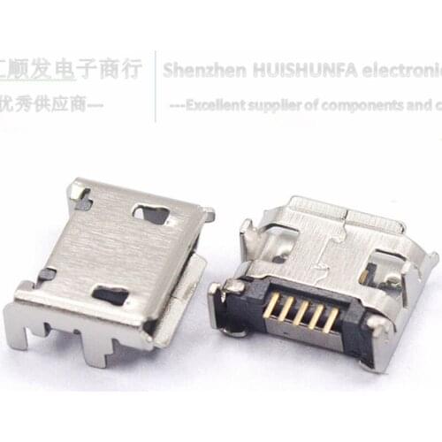 All-copper MicroUSB socket Micro 5P4 pin with no positioning column coiling plug-in interface