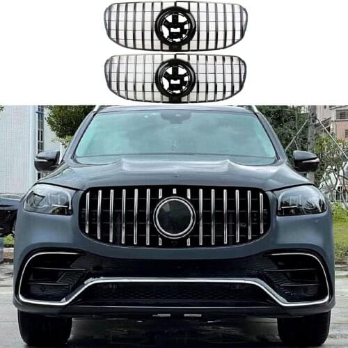 Front Bumper Grille Car Upper Billet Racing Facelift Grill For Mercedes-Benz GLS-Class X167 2020 Black Silver