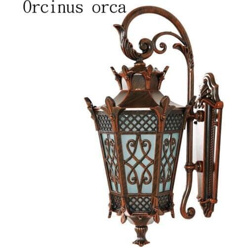 Retro European iron art outdoor wall lamp courtyard balcony corridor Chinese LED waterproof wall lamp free shipping