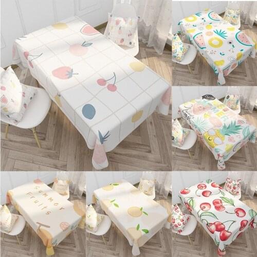 Modern Fruit Series Waterproof Durable Tablecloth Cotton Linen Table Cover Coffee Oilproof Table Cloth