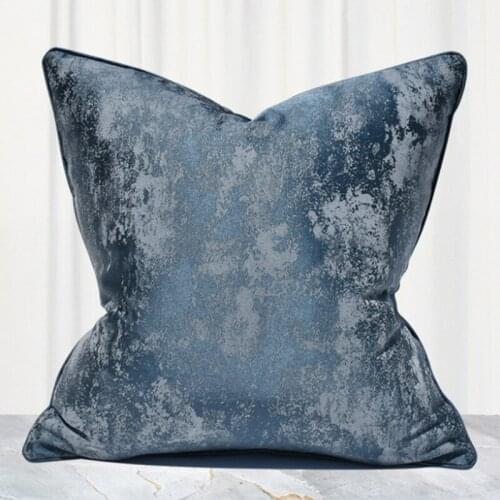 Light Luxury Abstract Design Throw Pillow Cases High Precision Jacquard Blue Embroidery Cushion Cover Home Decor Sofa Pillowcase