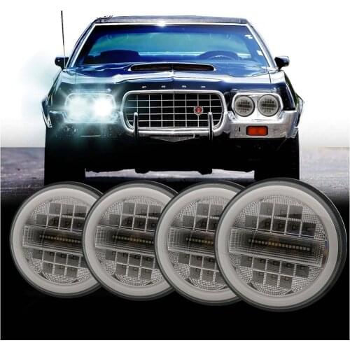 4pcs LED Headlight 5.75inch LED Headlight Round 5 3/4 Inch Headlamp For Classic Car, Motorcycle Accessories