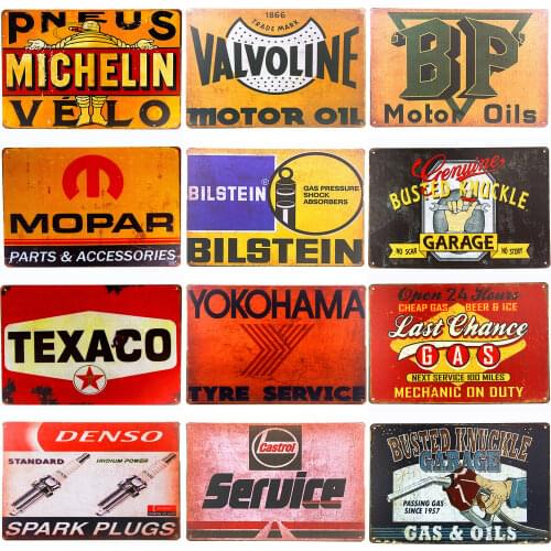 Texaco Motor Oil Route 66 Poster Tin Plaque Shelby Mopar Gulf Metal Tin Signs Garage BP Gas Station Wall Decor
