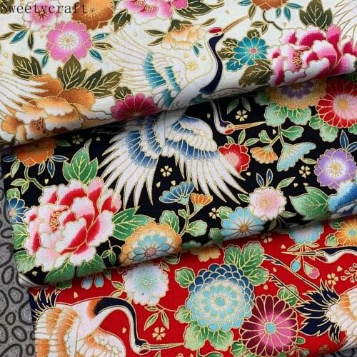 150x100cm Flower crane Plain Cotton Fabric By Meter tissus telas Tecido DIY Handmade Sewing Dress patchwork Accessories Cloth