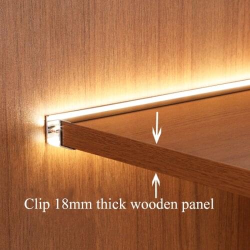 Under Cabinet Light Clip18mm Black Wooden Panel Cabinet Shelf Layer Splint Light Up/Down Double Glow For Wardrobe Showcase