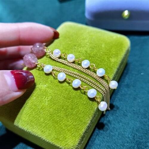 Hot selling 2021 summer S925 hook handmade small real natural pearl gold lady long tassel earring nice quality wedding jewelry