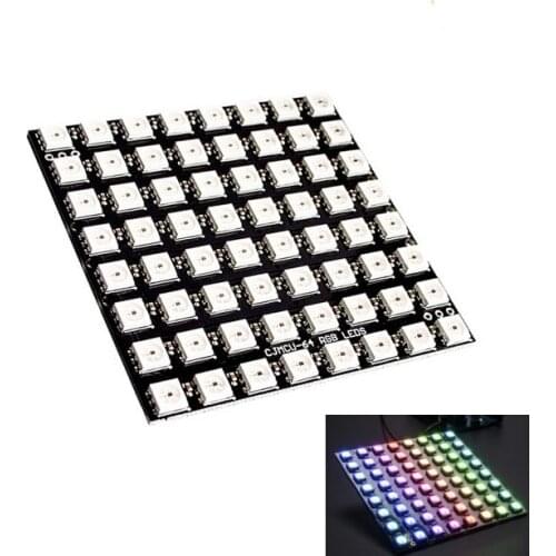 1PCS WS2812 8x8 64 LED Matrix LED 5050 RGB Full-Color Driver Black Board for Arduino