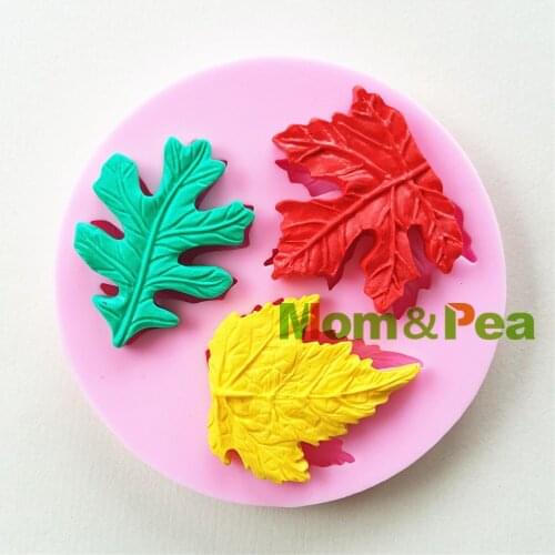 Mom&Pea 1035 Free Shipping Leaf Shaped Silicone Mold Cake Decoration Fondant Cake 3D Mold Food Grade