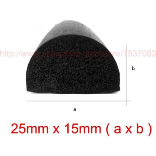 2m x 25mm x 15mm epdm rubber foam door window sealing strip