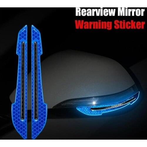 2 Pcs Car Rearview Mirror Reflective Sticker Car-styling Safety Warning Reflective Sticker Car Rearview Mirror Decorative Strip