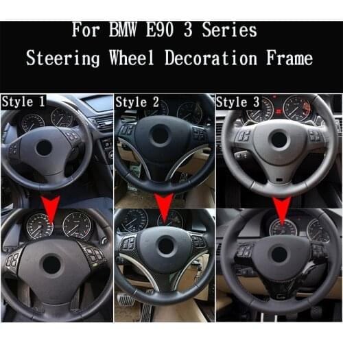 3 styles ABS Chrome For BMW E90 E92 3 Series 2005-2012 Car Steering Wheel Decoration Frame Trim For BMW E87 1 Series 2004-2011
