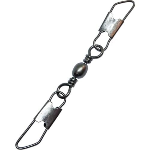 500pcs Fishing Barrel Swivel With Double Safety Snaps Fishing Tackle Fishing Accessory Tool Connector Fishhooks 4/0# to 16