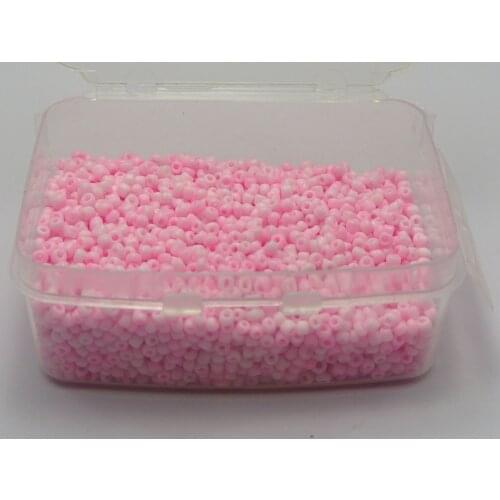 5000 Opaque Glass Seed Beads 2mm (10/0) Pink + Storage Box