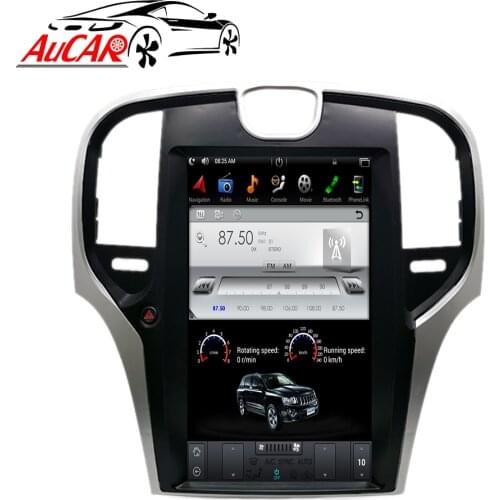 AuCAR Android Tesla Vertical Car Radio for Chrysler 300C 2013- DVD Player GPS Multimedia Navigation Stereo Touch Screen BT Video