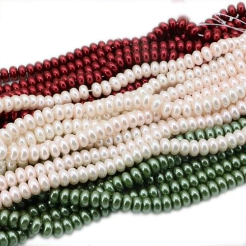 3 Colors 5x8mm Imitation Pearls Bead Making Jewelry Diy Beads Rondelle Handmade Necklace Bracelets Spacers Findings 15inch B1077