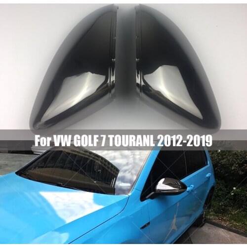 Chrome black Side Rear view Mirror Cover For VW GOLF 7 MK7 MK7.5 GTI R GTE GTD 2013 2019 Touran 2016 2017Replacement Caps