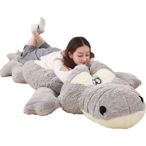 Dorimytrader Jumbo Cartoon Crocodile Plush Toy Large Stuffed Animals Alligator Doll Pillows for Friend Gift Deco 91inch 230cm