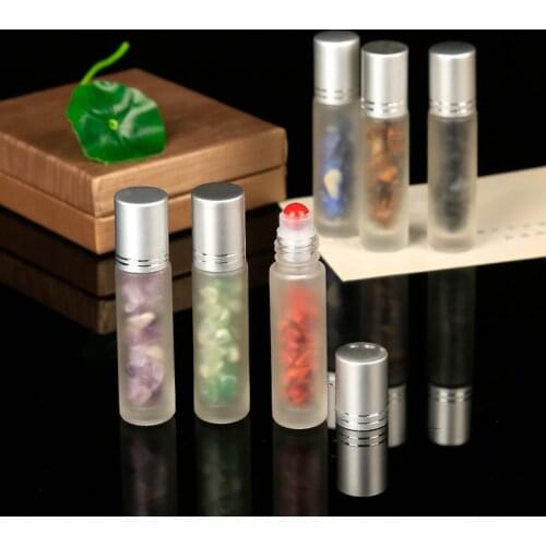 1PC Perfume bottles Have a ball Natural Rose Quartz Filled with crystal ore rubble Grind arenaceous feeling Party DIY gift