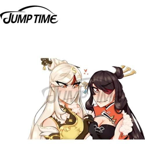 JumpTime 13 x 5.5cm Ningguang Beidou Genshin Impact Peeker Car Stickers and Decals Funny Scratch-proof Anime Decals Simulation