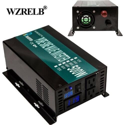 500W Full Power Off Grid Pure Sine Wave Solar Inverter 12V to 240V Car Power Inverter Battery 24V/48V DC to 120V/220V/230V AC