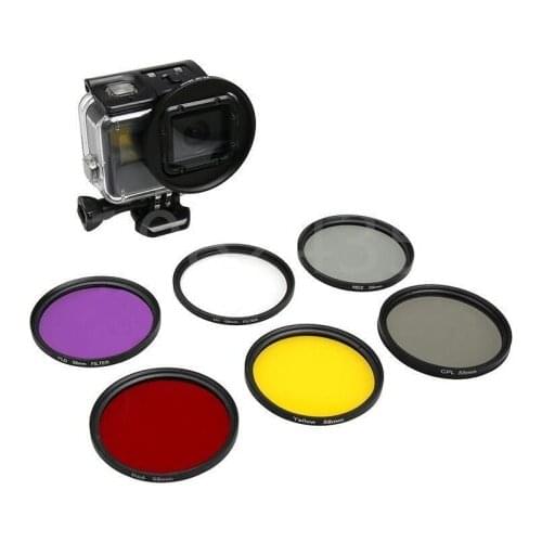 8in1 1set 58mm UV/CPL/ND filter kit/set for Gopro Hero 5 6 Black waterproof housing case