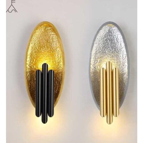 Creative Gold/Silver Body Led Wall Lamp Living Room Wall Sconce Bedroom Bedside Lamp Hotel Aisle Wall Light Metal Pipe E14 Bulb