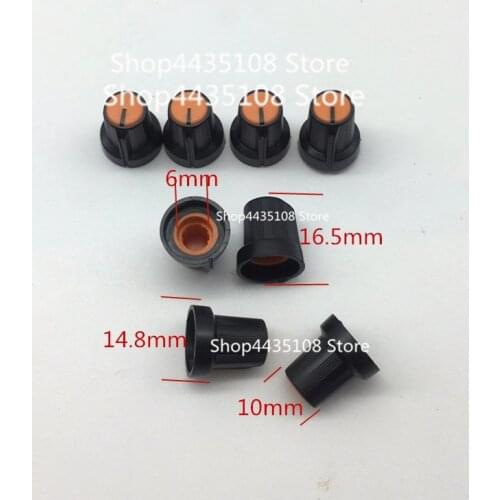90 pcs orange potentiometer knob cover / 6mm 1/4" shaft hole round shaft WH148 knob cover volume knob