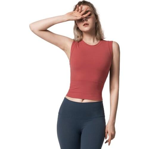 Summer New Women Skinny Gym Yoga Sport Vest Running Quick Dry Sleeveless Fitness Navel Bare T-shirt Cycling Training Tracksuit
