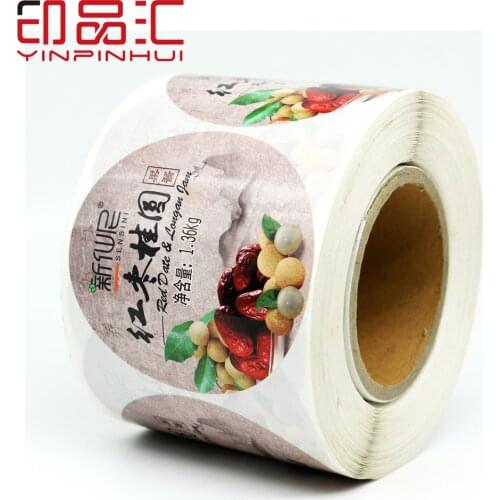 Logo Custom Heat Resistant Label Rolls Adhesive Bottle Labels for Labelling Machine Fruit Jam Wrapper Stickers