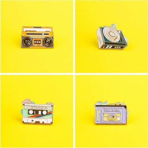 Music Tape Metal Brooches Metal Pins For Clothes Musical Instrument Decoration Badge Brooch Jewelry Gift Clothes Lapel Pin icon
