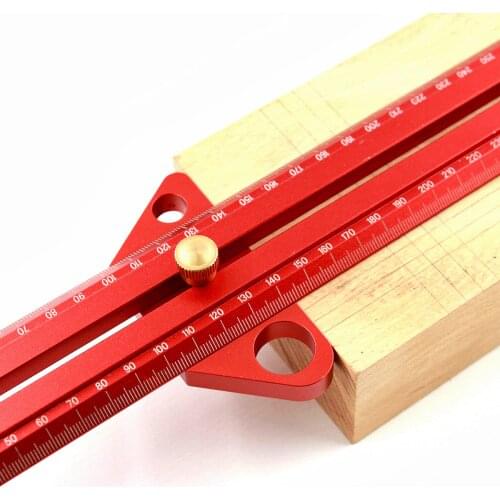 Multifunctional Aluminum Alloy Ruler Woodworking Angle Scriber Line Drawing Marking Gauge Wood Workshop Measuring Tools