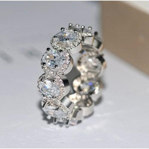 Fashion Luxury Charm Oval AAAA Super Flash Zircon Ring Pink Zircon Ring Womens Jewelry Wedding Party Jewelry 925 Silver Ring