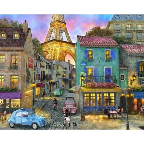 DIY Painting By Numbers City Street Oil Coloring By Numbers Landscape Wall Art Canvas Picture Hand Painted Home Decoration Gift