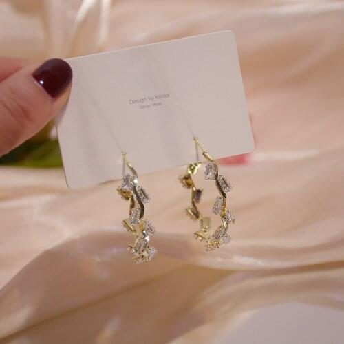 New Design Fashion Jewelery Crystal Round Exquisite 14k Real Gold Plated Arrings for Woman Holiday Party Daily Elegant Earring