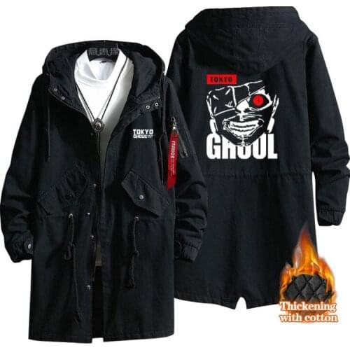 New Tokyo Ghoul Hoodie Kaneki Ken Anime trench coat Men fashion cotton zipper Overcoat Jacket