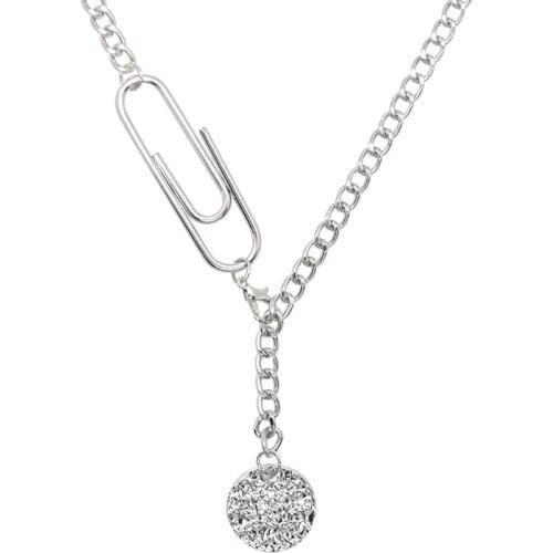 RZ107 A Gender Pin Necklace Female Minority Design Sense Round Pendant Simple Joker Hip Hop Clavicle Necklace