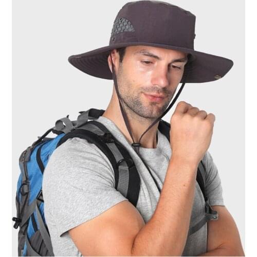 Bucket Hat With String Men Outdoor Panama Fisherman Summer Sun Beach UV Protection Holiday Climbing Accessory