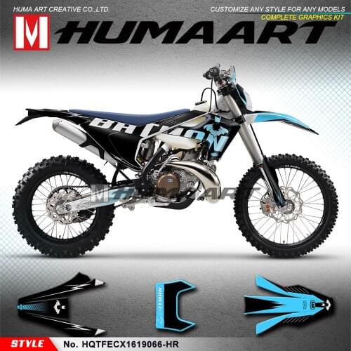 HUMAART Personalised Decal Stickers Kit for TE FE TX FX FS TC FC 125 150 250 300 350 450 501 2016 2017 2018 2019, Blue Black