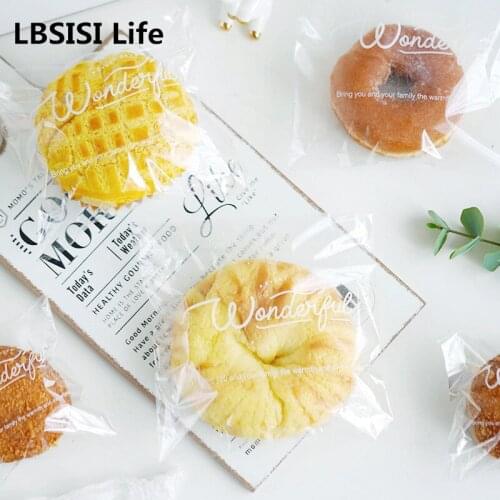 LBSISI Life Transparent Self Adhesive OPP Bags Cookie Candy Baking Bread For Birthday Wedding Packaging Decoration